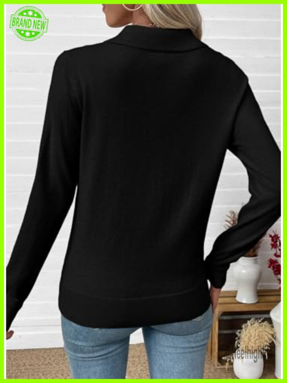 Wool Blend Cardigan Sweaters for Women Lightweight Button Down Lapel Collar - Picture 5 of 6